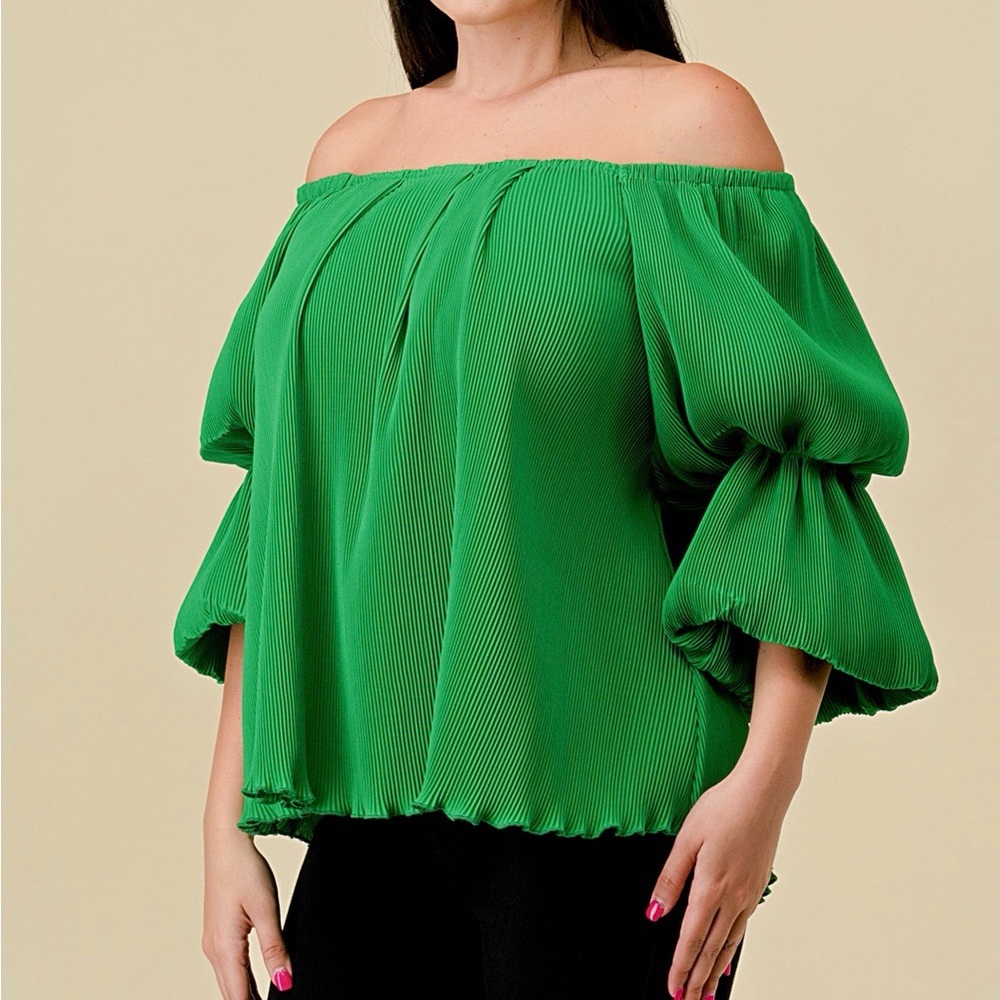 NEW Elegant Green Off-Shoulder Women's Top